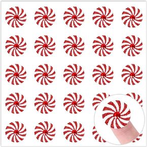Whaline 250Pcs Christmas Candy Dimensional Stickers Mini 3D Diamond Shiny Decorative Stickers Self-Adhesive Xmas Decals for Craft Scrapbook Card Gift, 10 Sheets