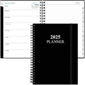 2025 Planner - Weekly & Monthly Planner from January 2025 - December 2025, Planner 2025 with Flexible Cover, Tabs, Inner Pocket, 6.4" x 8.5", Black