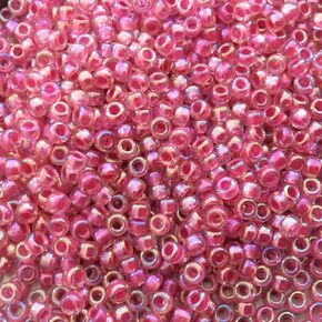 HOT Pink Lined Crystal AB Crystal MIYUKI Seed Beads APPX 22GM Tube 8/0 Round