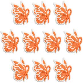 WANDIC 10 PCS Purple Silicone Focal Beads, Butterfly Ribbon Spacer Loose Beads for Keychain Making Bracelet Necklace Making DIY Crafts