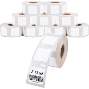 L LIKED 10 Rolls Compatible with DYMO 30332 Square Labels 1" x 1" Multipurpose Replacement Labels for LW 450, 450 Turbo, 4XL (750 Labels/Roll) (10 Rolls)