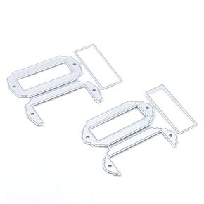 KSCRAFT Vintage Box Labels Metal Cutting Dies Stencils for DIY Scrapbooking/Photo Album Decorative Embossing DIY Paper Cards