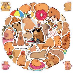 120pcs ملصقات مقاومة للماء فينيل - Capybara اللطيفة والخنازير غينيا مضحكة لزجاجات المياه ، وأجهزة الكمبيوتر المحمولة ، والمجلات - التصاميم الفكاهية للأطفال ، والمراهقين ، والكبار - مثالية للاصطدامات ، وحرف DIY