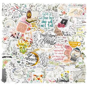 100 Pcs Bible Verse Stickers, Christian Stickers for Journaling, Inspirational Religious Stickers for Water Bottle Cups Laptops Computers Notebooks Scripture Saints Stickers Waterproof