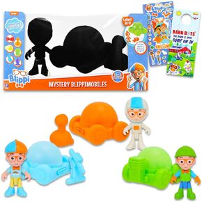 Blippi Blind Box Party Favors 3 Pack Bundle with 6 Mystery Toys, Mini Blippi Figurines, Stickers & Action Figure Set