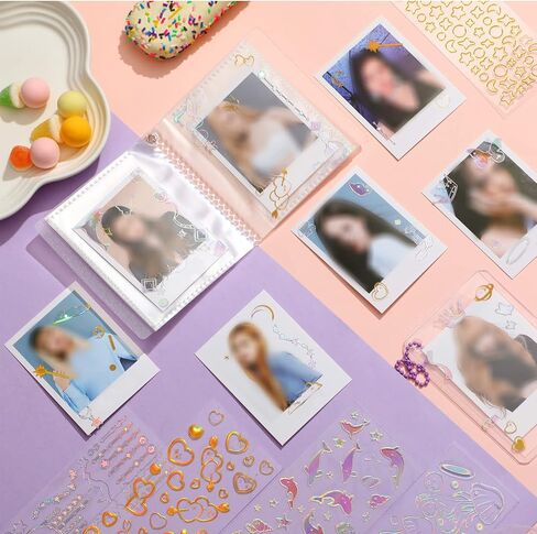 Gersoniel 18 Sheets Scrapbook kpop ملصقات لاصقة ديكور y2k shinny الكورية الملصقات الكورية للمعارك الضوئية الفراشة النجمة القمر مقاوم للماء مخطط ديكورنر in Kuwait