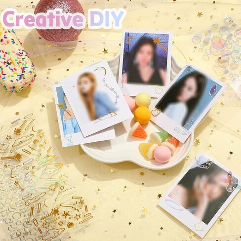 Gersoniel 18 Sheets Scrapbook kpop ملصقات لاصقة ديكور y2k shinny الكورية الملصقات الكورية للمعارك الضوئية الفراشة النجمة القمر مقاوم للماء مخطط ديكورنر in Kuwait