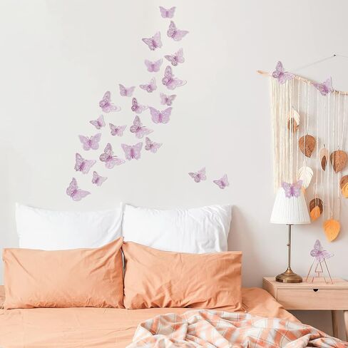 72 Pcs Butterfly Decorations, 3 Sizes 3 Styles, Wall Decor, Butterfly Party Birthday Decorations, Butterflies for Crafts, Cake Decorating, Wall Stickers Room Decor, Lavender in Kuwait
