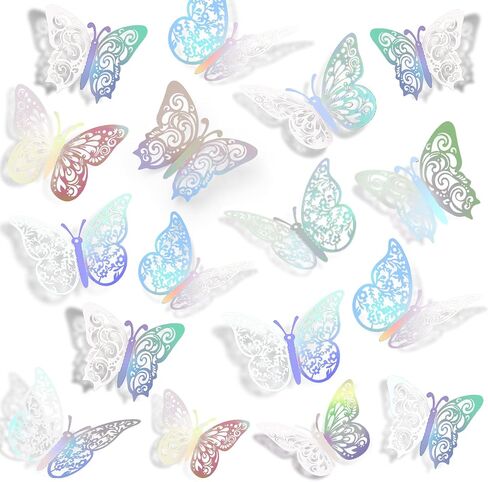 72 Pcs Butterfly Decorations, 3 Sizes 3 Styles, Wall Decor, Butterfly Party Birthday Decorations, Butterflies for Crafts, Cake Decorating, Wall Stickers Room Decor, Lavender in Kuwait