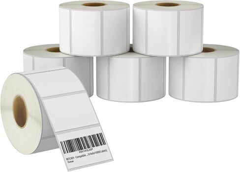 BETCKEY - 3" x 2" (76 mm x 51 mm) Multipurpose & Shipping Labels Compatible with Zebra & Rollo Label Printer,Premium Adhesive & Perforated [6 Rolls, 4500 Labels] in Saudi Arabia