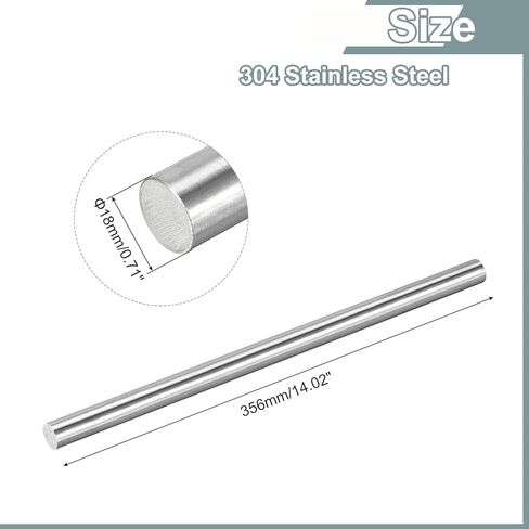 uxcell 5Pcs 304 Stainless Steel Rods, 13mm x 153mm Metal Solid Shaft Round Rod Lathe Bar Stock for Model Plane Cars Ship DIY Craft Metal Working in Saudi Arabia