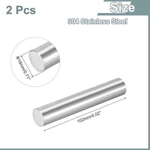 uxcell 5Pcs 304 Stainless Steel Rods, 13mm x 153mm Metal Solid Shaft Round Rod Lathe Bar Stock for Model Plane Cars Ship DIY Craft Metal Working in Saudi Arabia