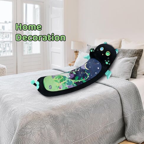 Mewaii Artist-Designed Ultra Soft Long Cat Plush Body Pillow, Extra Stuffing for Comfort, Premium Quality Stuffed Animal Gift for Girlfriend or Cat Lovers (Orange M-Marked Body Pillow 20 Inch) in Saudi Arabia
