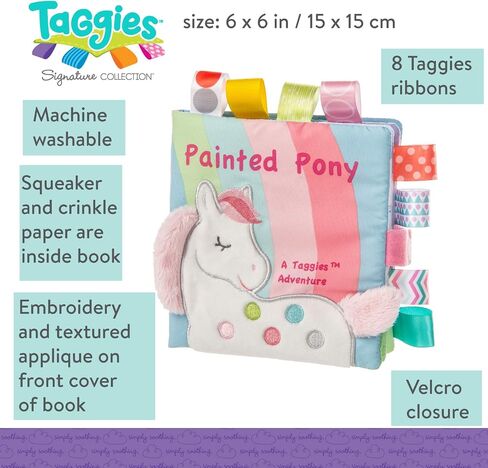 Taggies Embroidered Soft Ring Rattle, Painted Pony, 6-Inches in Kuwait
