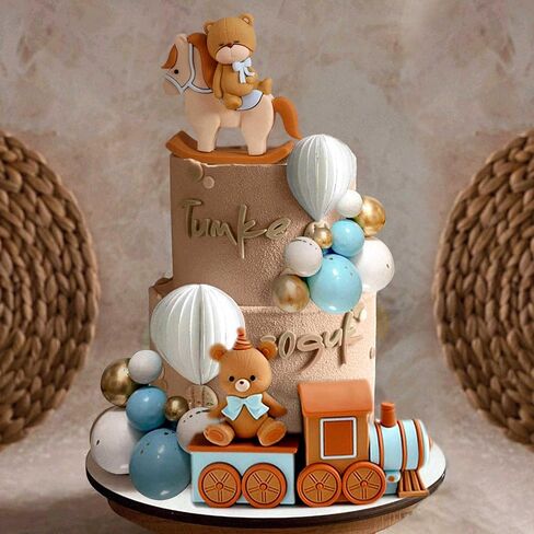 JeVenis Luxury Baby Bear Shower Cake Topper - Bears Train & Birthday Cake Decoration in Saudi Arabia
