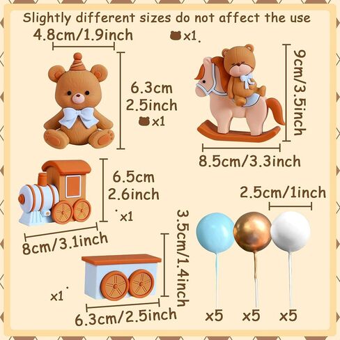 JeVenis Luxury Baby Bear Shower Cake Topper - Bears Train & Birthday Cake Decoration in Saudi Arabia
