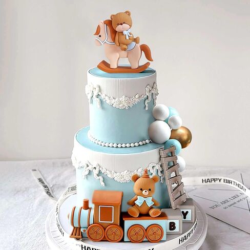 JeVenis Luxury Baby Bear Shower Cake Topper - Bears Train & Birthday Cake Decoration in Saudi Arabia