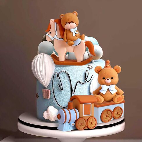 JeVenis Luxury Baby Bear Shower Cake Topper - Bears Train & Birthday Cake Decoration in Saudi Arabia
