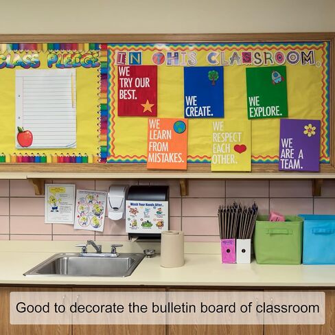 PATIKIL 2.3" x 16.4ft Bulletin Board Border, Scalloped Trim Strips Wall Decor for Locker Classroom Cork Poster Black Board White Chalkboard, Pink in Kuwait