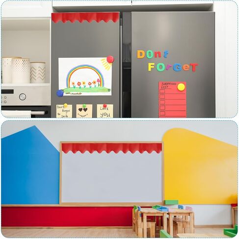 PATIKIL 2.3" x 16.4ft Bulletin Board Border, Scalloped Trim Strips Wall Decor for Locker Classroom Cork Poster Black Board White Chalkboard, Pink in Kuwait