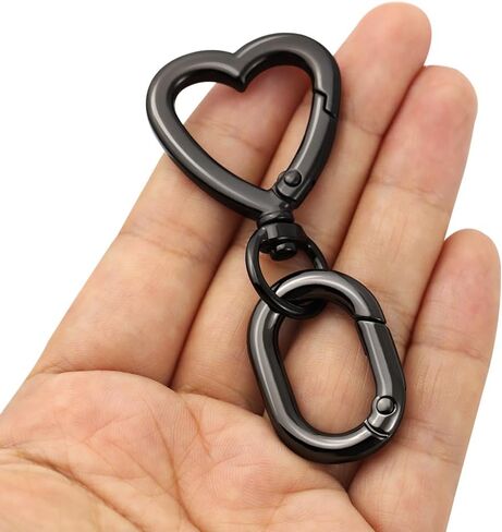 2 sets Metal Heart Swivel Spring Clasps Carabiner Buckle Key Chain Hook for Handbag DIY Bags Key Rings and Craft Making in Kuwait