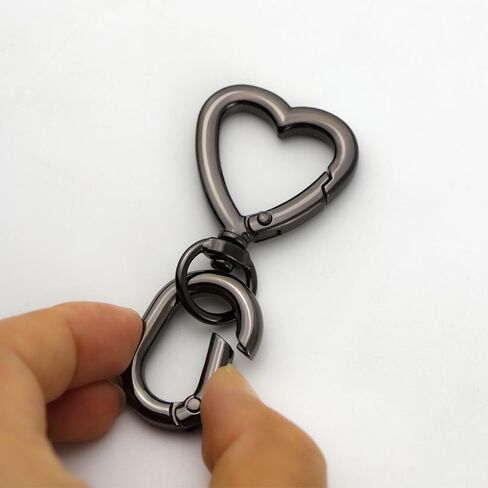 2 sets Metal Heart Swivel Spring Clasps Carabiner Buckle Key Chain Hook for Handbag DIY Bags Key Rings and Craft Making in Kuwait