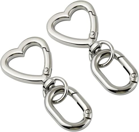 2 sets Metal Heart Swivel Spring Clasps Carabiner Buckle Key Chain Hook for Handbag DIY Bags Key Rings and Craft Making in Saudi Arabia