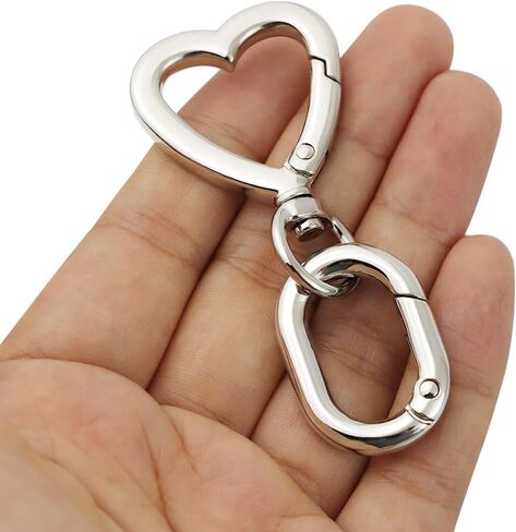2 sets Metal Heart Swivel Spring Clasps Carabiner Buckle Key Chain Hook for Handbag DIY Bags Key Rings and Craft Making in Saudi Arabia