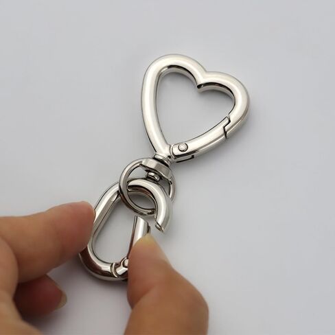 2 sets Metal Heart Swivel Spring Clasps Carabiner Buckle Key Chain Hook for Handbag DIY Bags Key Rings and Craft Making in Saudi Arabia
