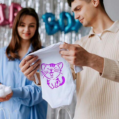 30 Pcs Baby Shower Stencils for Onesie Decorating Kit-Reusable 5 Inch Cute Phrase and Small Animal Kids Stencils for Painting on Boys Girls Bibs Shirt Bodysuit Baby Clothes in Saudi Arabia