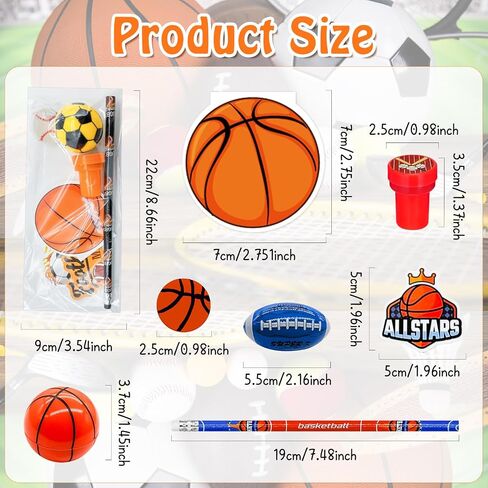 122 Pcs Sports Party Favors Bulk,Goodie Bags Stuffers,Sports Pencil Sharpener Erasers Sticky Note Stamps,Class Prize Game Team Pinata Treat Bags Gift,Ball Birthday Party Supplies for Boys in Saudi Arabia
