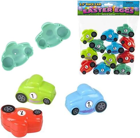 بيض عيد الفصح من شركة Dreidel Company Car Plastic Eggs ، بيض عيد الفصح القابل للملء ، مثالي لمطاردة بيض عيد الفصح ، بيض مفاجأة ، مطاردة عيد الفصح ، تفضل الحفل 2.5 "(12 حزمة) in Kuwait