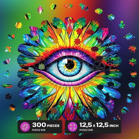 ESC Wellt Wooden Eye Puzzle 300 قطعة - Captivating Mind Entertainment للمراهقين والكبار - لعبة ممتعة وصديقة للبيئة - لعبة بانوراما صعبة - لغز خشبي in Kuwait