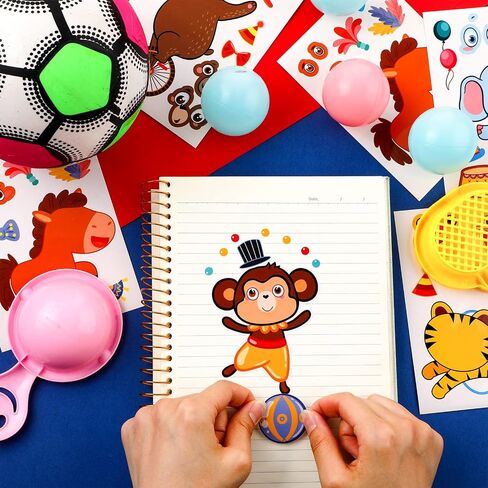 48 Pieces Make a Face Animal Stickers Make Your Own Princess Car Stickers Zoo Farm Themed Fun Princess Stickers for Kids Party Favors, Rewards, Art Craft with 8 Designs (Occupation Post) in Saudi Arabia