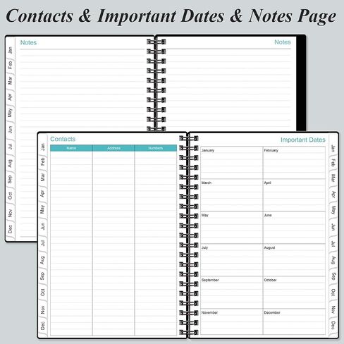 2025 Planner - Weekly & Monthly Planner from January 2025 - December 2025, Planner 2025 with Flexible Cover, Tabs, Inner Pocket, 6.4" x 8.5", Black in Saudi Arabia