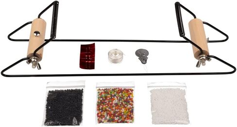 Beadsmith Metal Bead Loom Kit | Includes Thread, Needles, 18-Gram Glass Beads, & Wire Loop Needle Threader | Bracelets, Necklaces, Belts, & More! in Kuwait