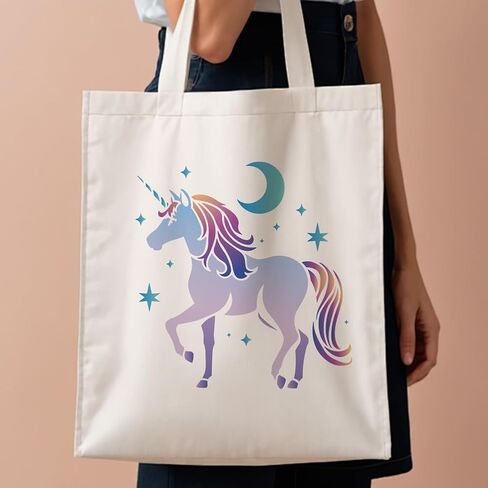 onicorn stencil للطلاء 11.8 × 11.8 بوصة قالب حيد القرن قابل لإعادة الاستخدام للطلاء على القماش الأثاث الخشبي على الحائط ، استنسل Craft DIY in Kuwait