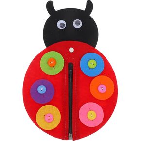 SUPVOX Basic Felt Early Learning Basic Life Skills Learn to Zip Button DIY Ladybird Craft Developmental for
