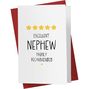 Karto Sweet Birthday Card for Nephew - Large 5.5x8.5 inch Nephew Birthday Cards - Excellent