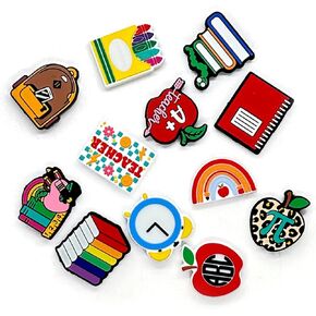 12PCS SCHOOL SCHOOL حبات السيليكون ، تعليم الخرز البؤري السيليكون ، والخرز السيليكون على شكل قلم رصاص لصنع سلسلة المفاتيح ، والخرز فضفاضة مضحكة للأقلام اليدوية المصنوعة يدويًا سوار قلادة