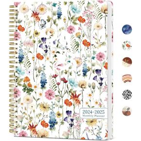 Monthly Planner 2024-2025, 18 Months Planner Calendar 2024-2025, July 2024 - December 2025, 7.4" x 9.6", 24-25 Monthly Calendar Planner, Ideal for School Office Home Planning-Floral Bloom