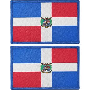 JBCD 2 Pack Dominican Flag Patches Tactical Patch Pride Flag Patch for Clothes Hat Patch Team Military Patch