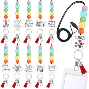 Teacher Beaded Lanyards for Key ID Badge Teacher Appreciation Gifts Thank You Gifts from Student for DIY Women