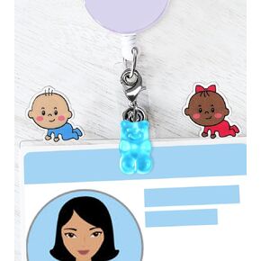 Plifal ID Pronouns Badge Buddy Topper Horizontal - Cute SHE/HER Badge Reel Card Topper Charm, Pin Holder for RN Nurse Doctor and Medical Student Accessories Presents (No Reel or ID Included)