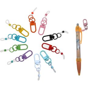 15 Pcs Mini Coloured Pen Clips，Pen Holder for Lanyard with Lobster Clasp, Badge Reel Pen for Lanyard，Silicone Pen Holder with Lobster Clasp, Nurse Badge Accessories (Colorful Lobster Clasps)