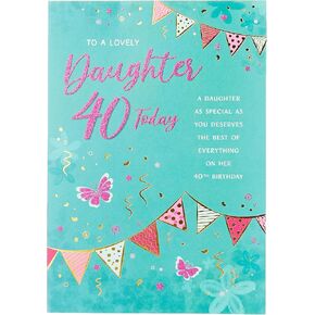 Regal Publishing Modern Milestone Age Birthday Card 40th Daughter - 9 x 6 inches -