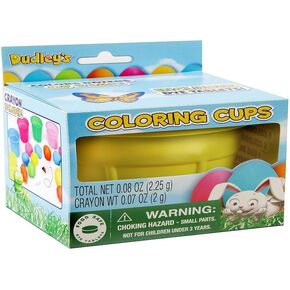 Dudley's Easter Coloring Cups - 3.5" x 3.5" x 4" | Assorted Colors | Pack of 5