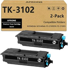 TK3102 TK-3102 Toner Cartridge Compatible for Kyocera TK-3102 1T02MS0US0 for M3040idn M3540idn FS-2100DN FS-2100D Printer (12500 Pages,Black,2-Pack)