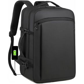 Travel Laptop Backpack for Men Women, Carry On Backpack Airline Approved Waterproof, 15.6" Business Work Backpack with USB Charging Port Rucksack Casual Daypack for Commute College Travel