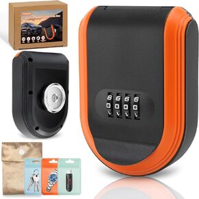 Magnetic Key Holder with Combination Lock Hidden Under Car, Hide Key Lock Box with Strong Magnet for Storage Key Indoors, Outdoors, Hider A Key Outside(Black)